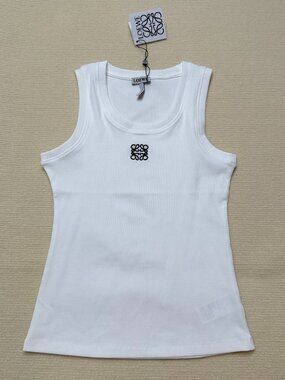 LOEWE white sleeveless vest, women's size M